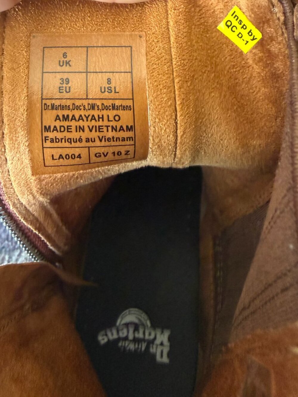 Dr. Martens Amaayah Lo Leather Boots Brown Butterscotch - Picture 3 of 5